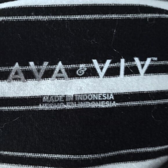 AVA & VIV BLACK & WHITE STRIPE DRESS SZ. 1X EUC - Picture 6 of 7